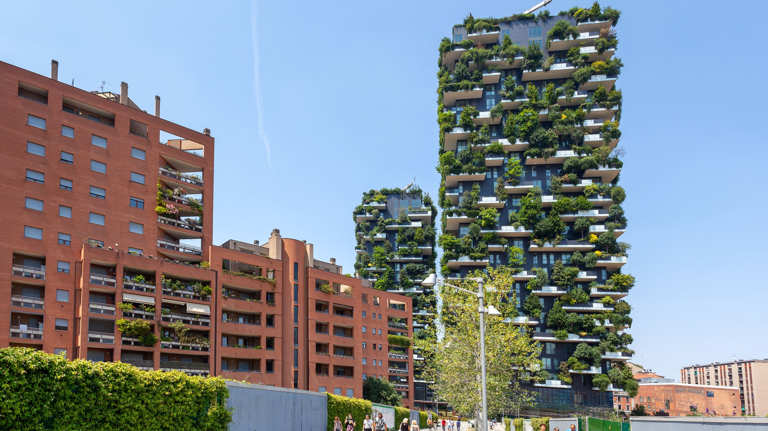 The residential towers of the Vertical Wood in Milan, Italy