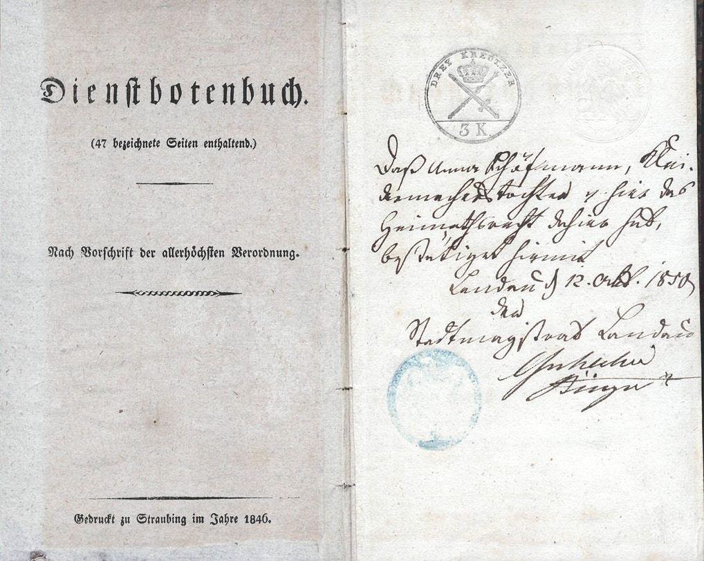 Formularbuch gedruckt Straubing 1846